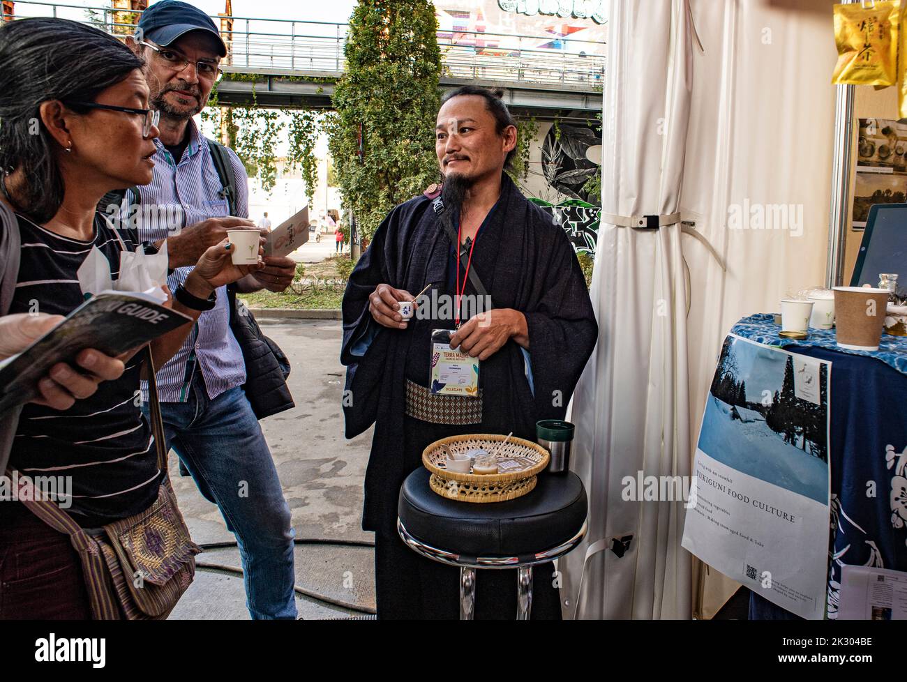 Italy. 23rd Sep, 2022. Italy Turin Parco Dora  'Terra Madre - Salone del Gusto 2022' - Stand Japan  Delegate Akira Shimamura Credit: Realy Easy Star/Alamy Live News Stock Photo