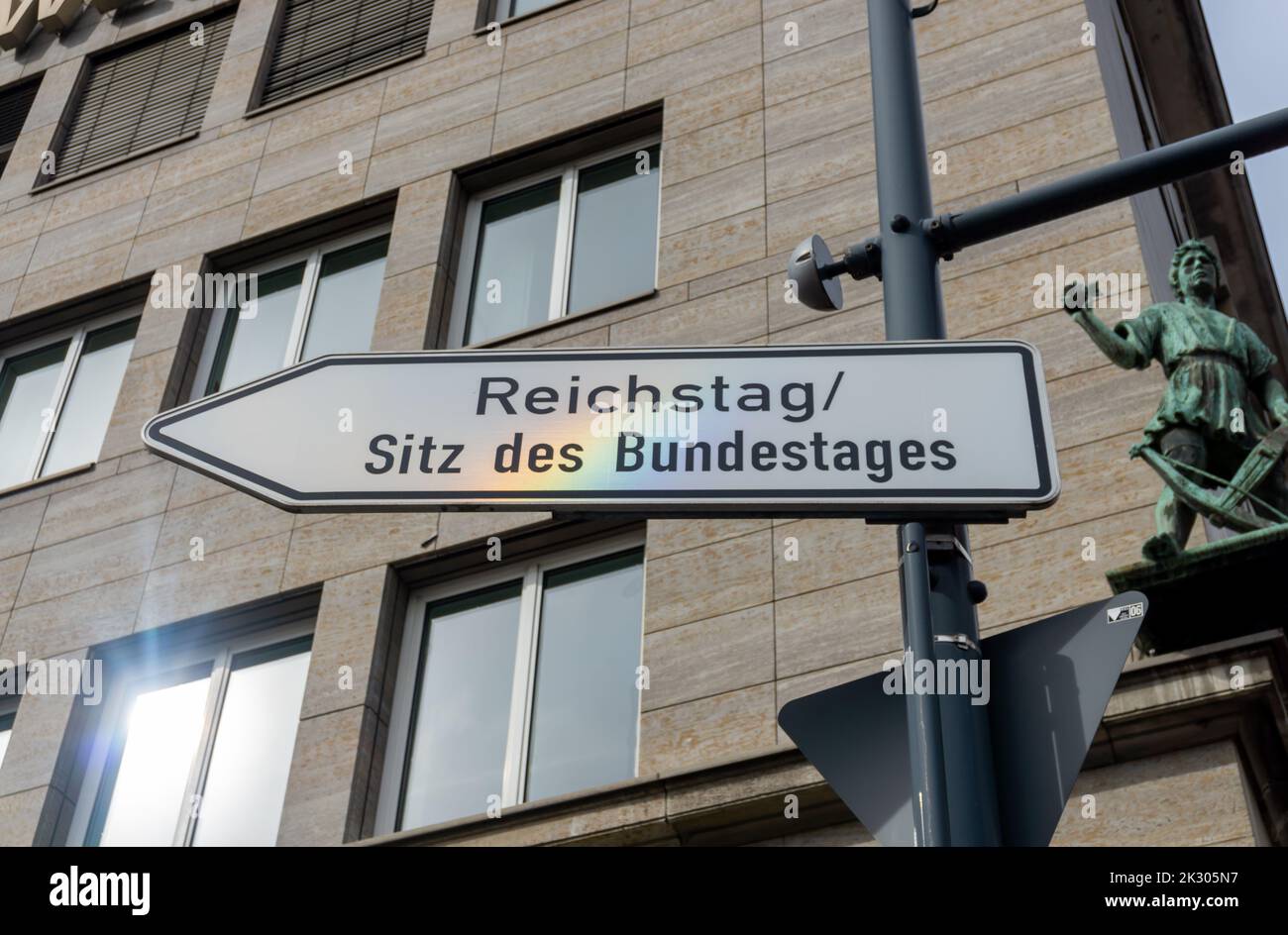 Deutscher Bundestag (Wegweiser) Stock Photo