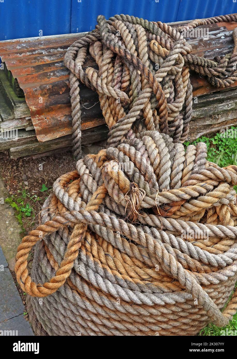 Piles of rope Stock Photo