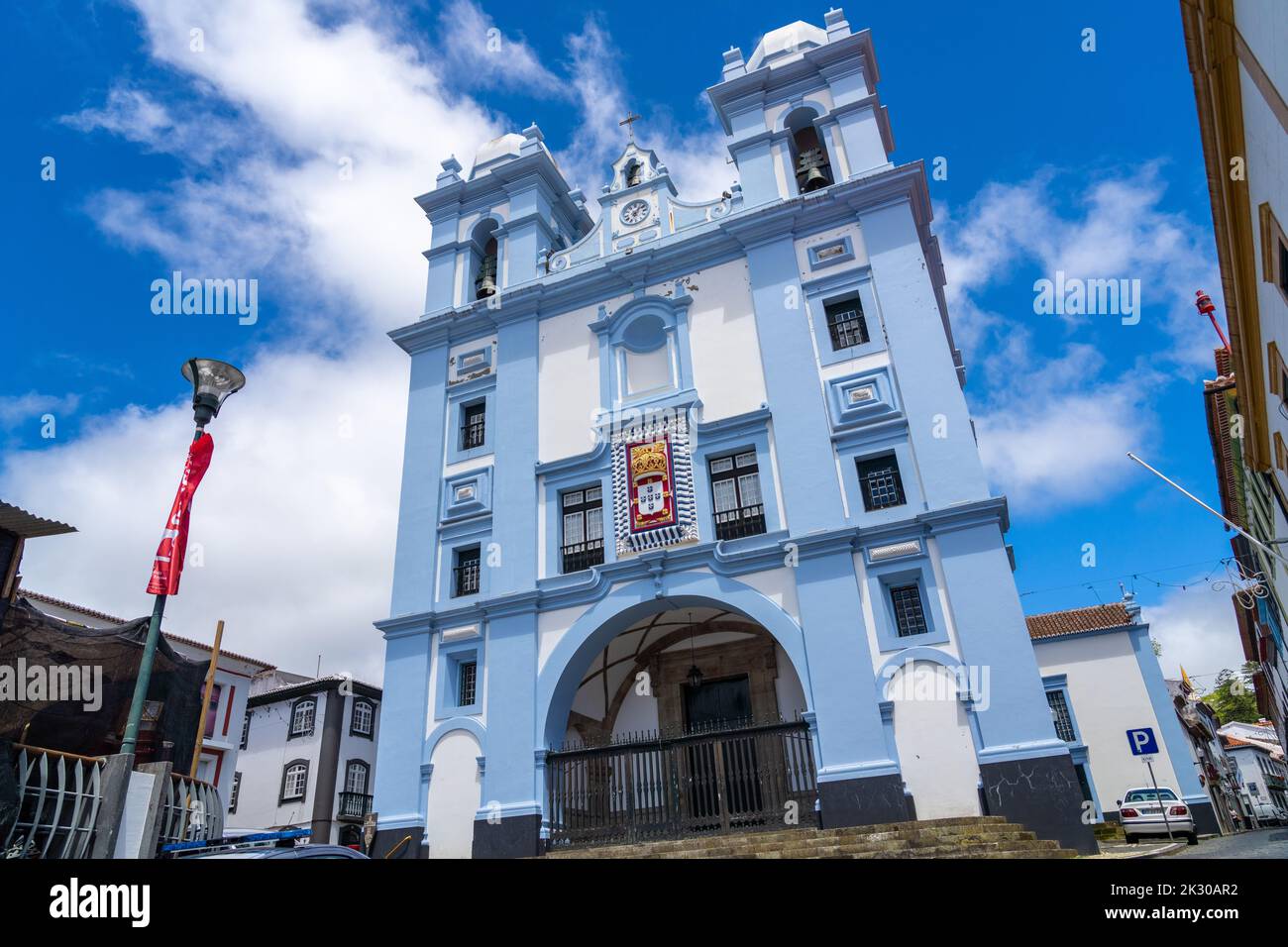 The Igreja da Misericordia Church in the historic centre of Angra do Heroismo, Terceira Island, Azores, Portugal. Stock Photo