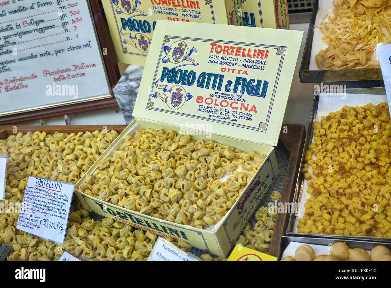 Tortellini Display Bologna Italy Stock Photo Alamy