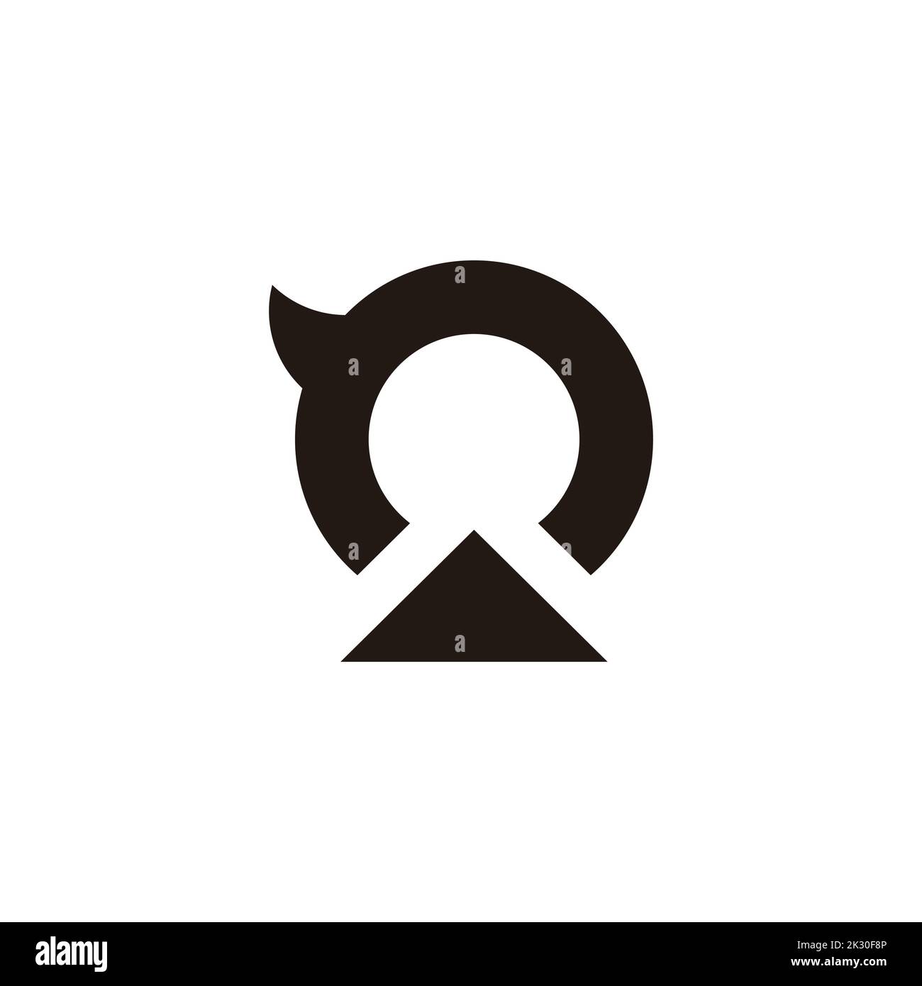 abstract triangle key hole simple logo vector Stock Vector