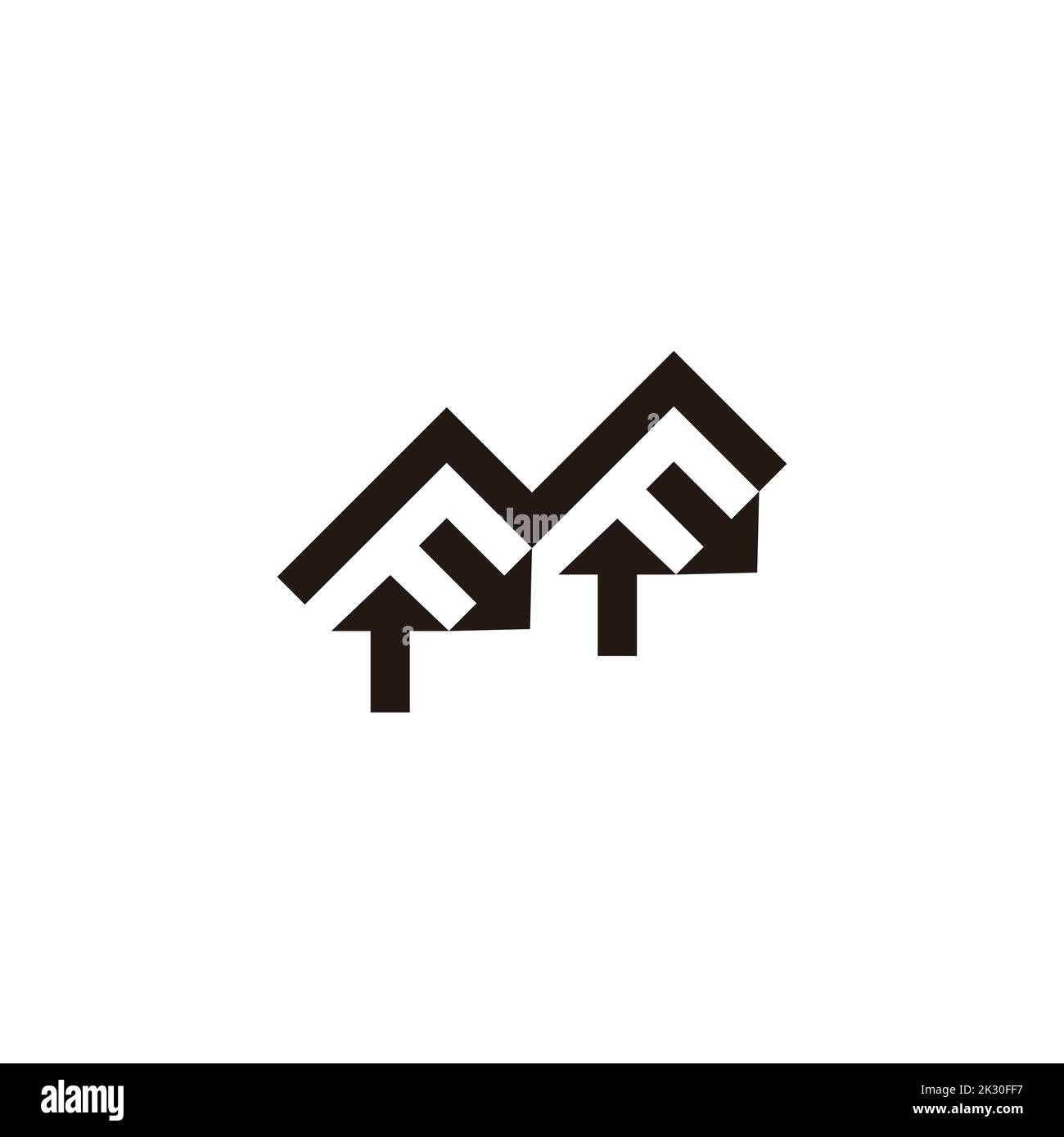 letter mf arrows simple geometric line logo vector Stock Vector
