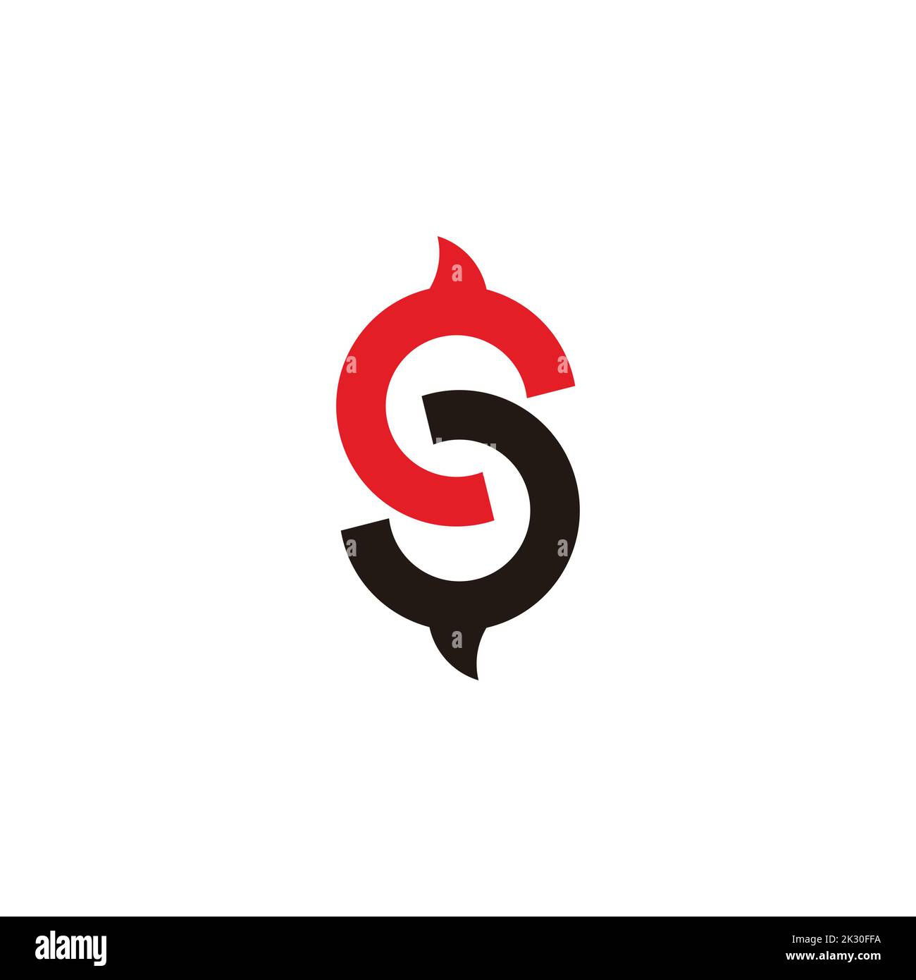 letter sc curves linked colorful logo vector Stock Vector Image & Art ...