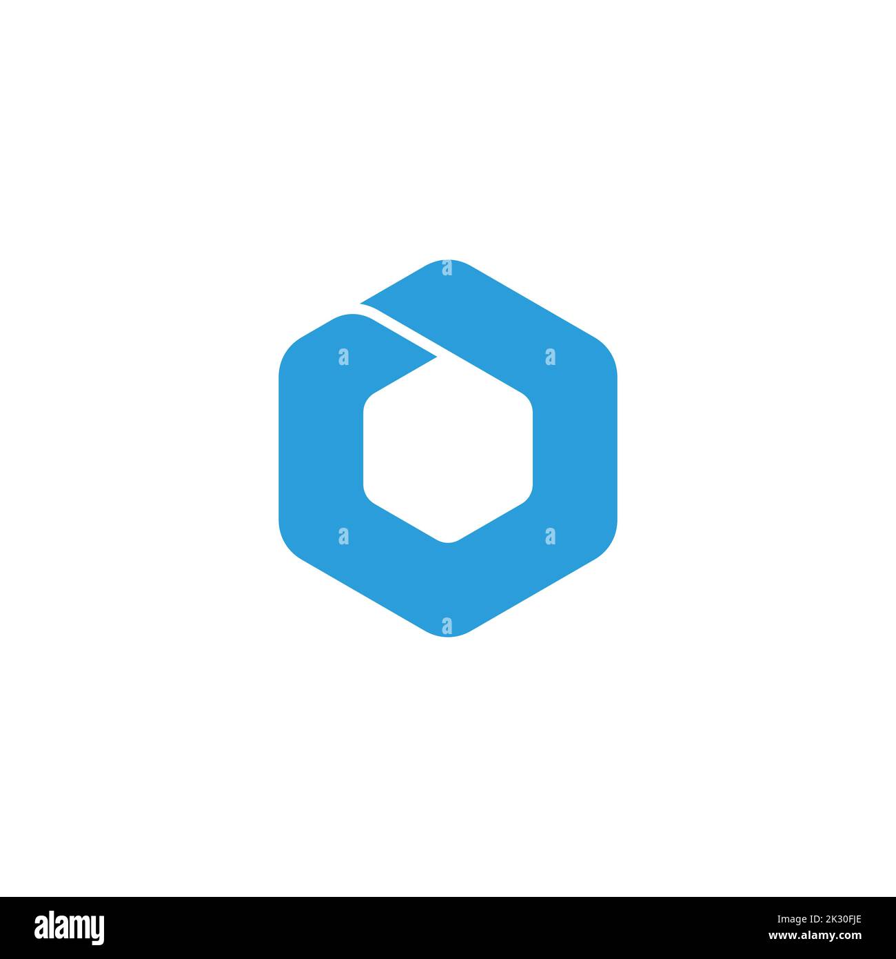 Hexagonal Ice Cube Blue Simple Curve Logo Vector Stock Vector Image 