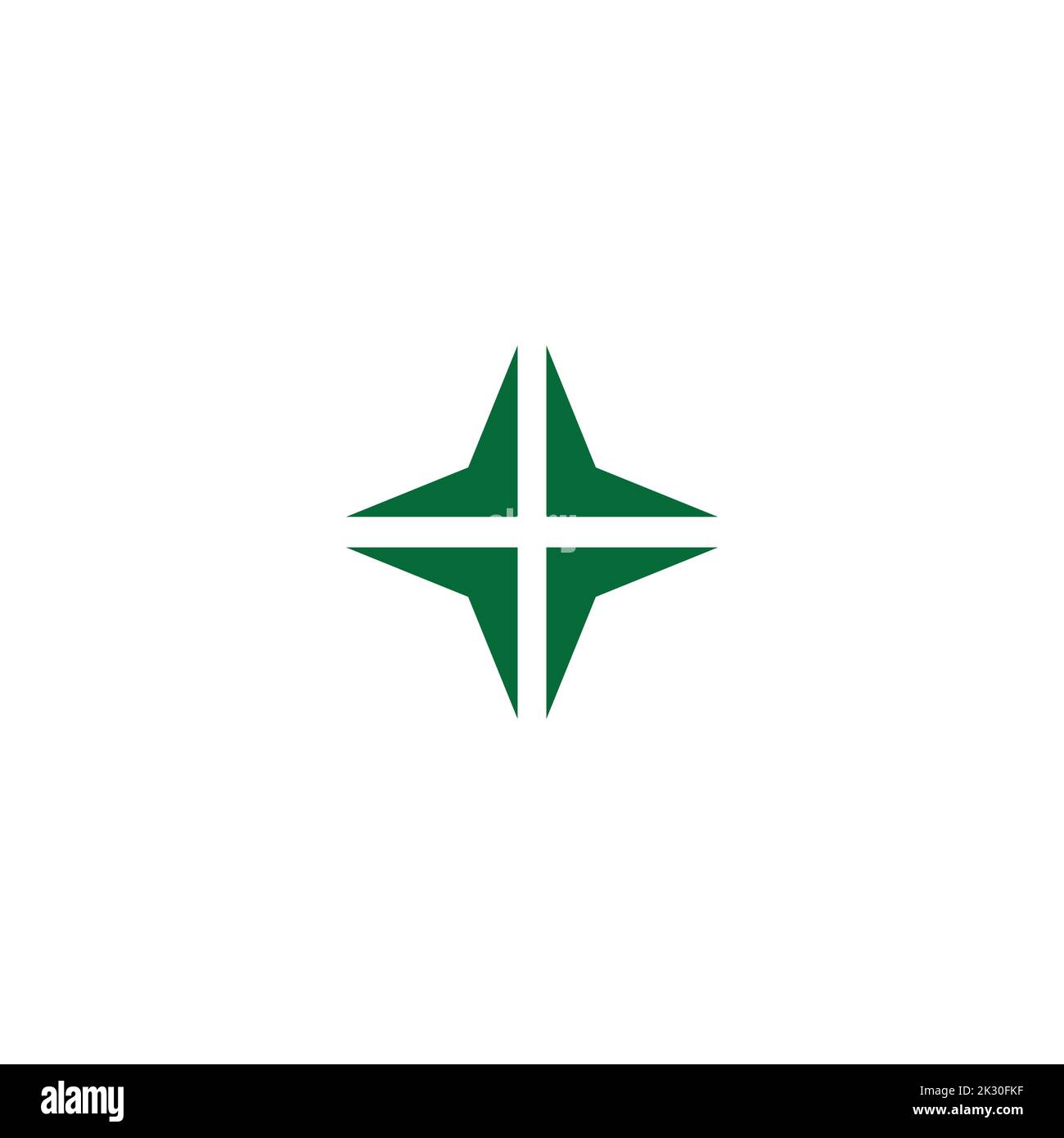 plus medical green arrow simple geometric logo vector Stock Vector