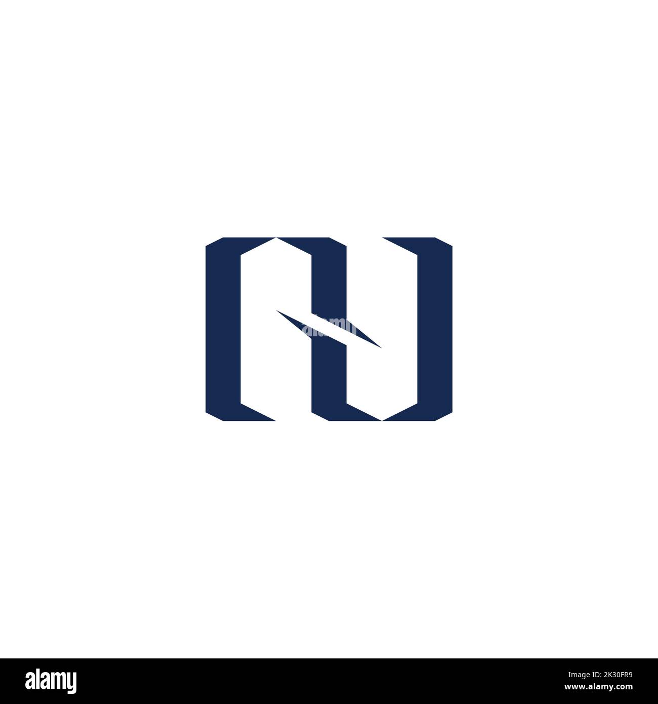 letter nu slice simple geometric logo vector Stock Vector