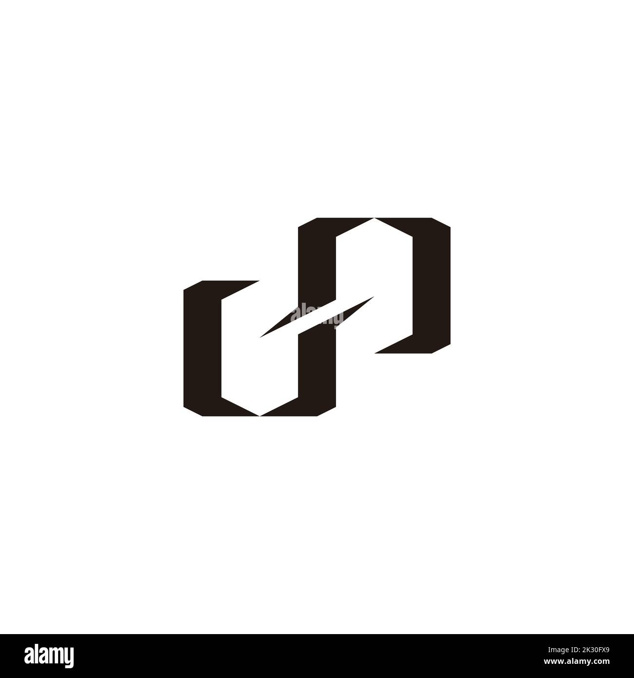 letter dp linked square geometric logo vector Stock Vector