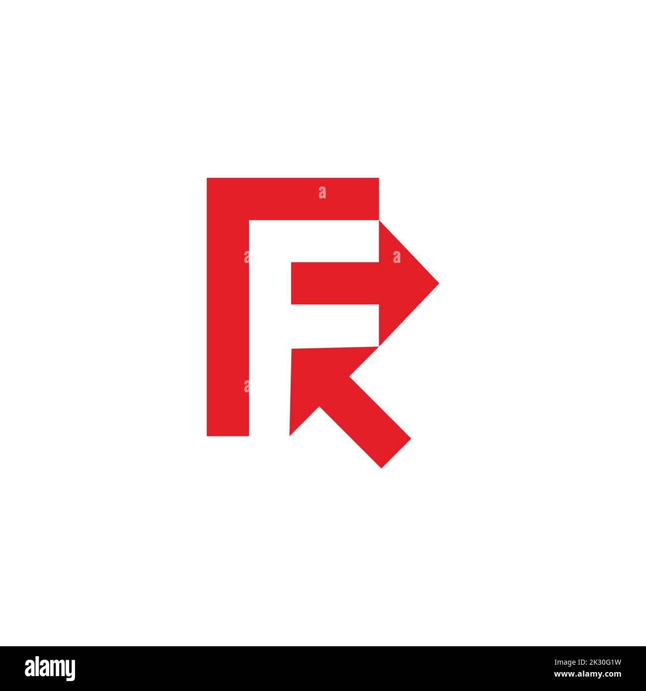 letter fr motion arrow geometric design logo vector Stock Vector