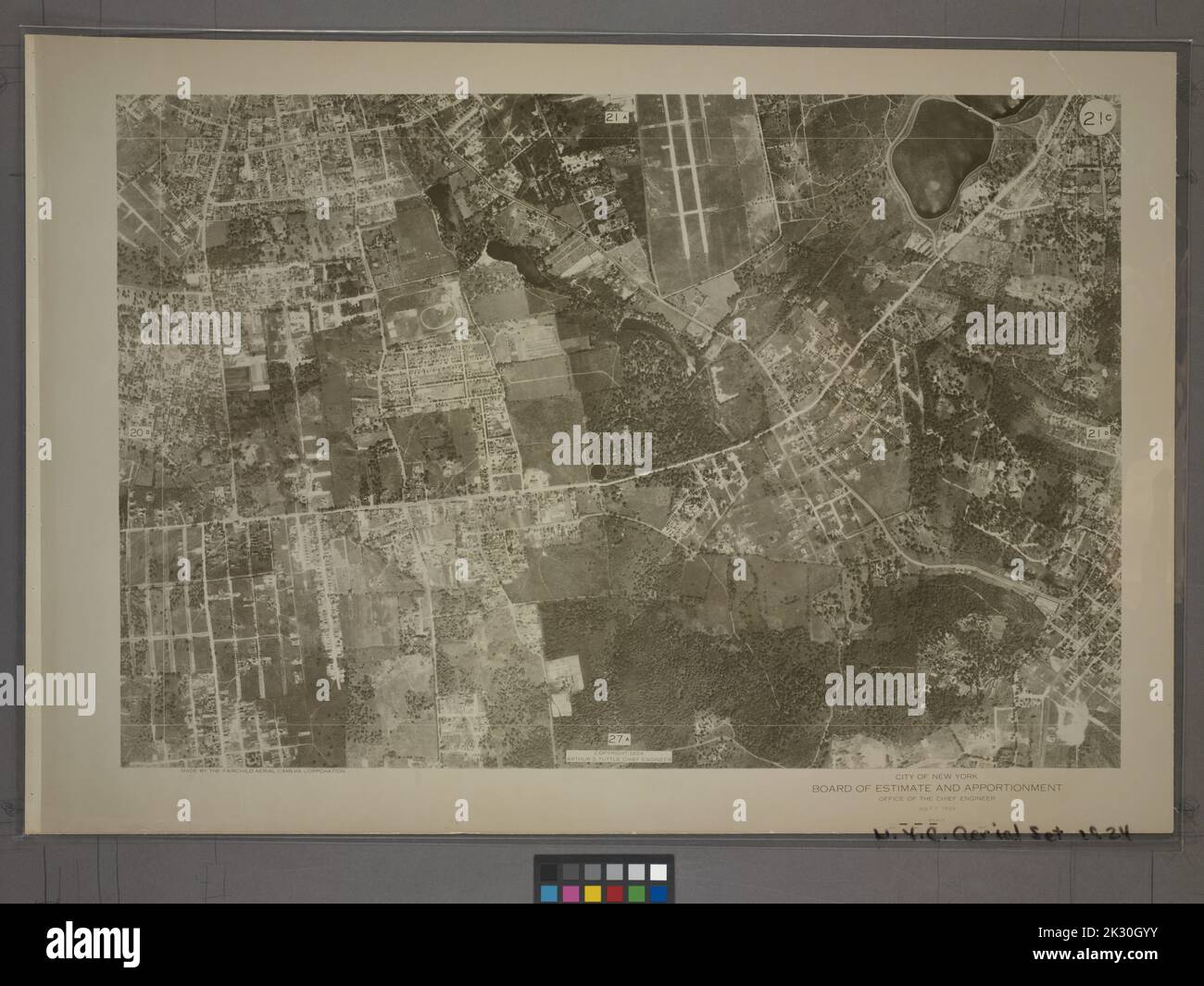 New York (N.Y.). Bureau of Engineering. Cartographic, Maps. 1924. Lionel Pincus and Princess Firyal Map Division. New York (N.Y.) 21C - N.Y. City (Aerial Set). Stock Photo