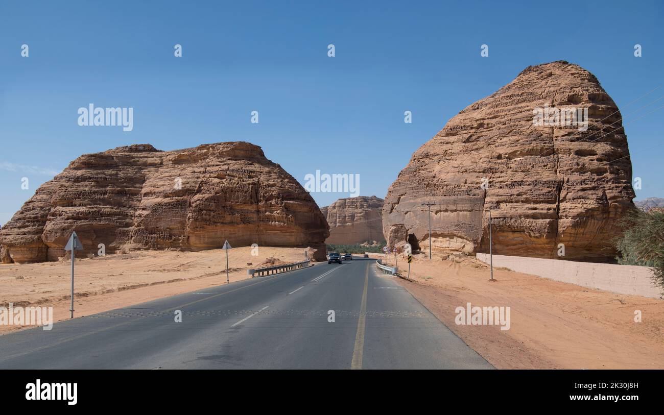 The road to Al Lula Saudia Arabia Stock Photo