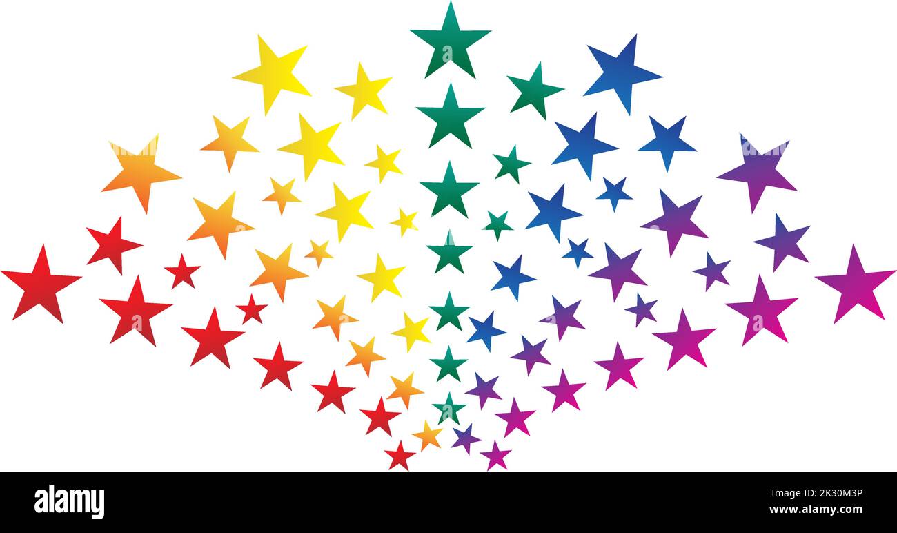 Colorful Starburst Creative Rainbow Shades Stock Vector