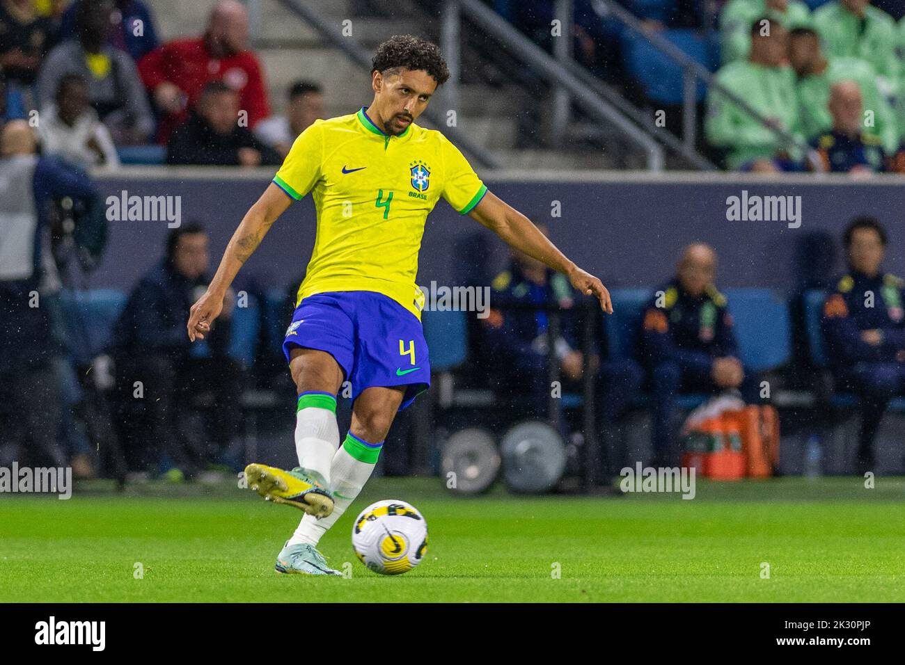 Le Havre, France. 23rd Sep, 2022. Le Havre, France, Sep 23rd 2022: Marquinhos do Brasil and during friendly match between Brazil and Ghana held at the Oceane Stadium in Le Havre, France. ((6257)/SPP) Credit: SPP Sport Press Photo. /Alamy Live News Stock Photo
