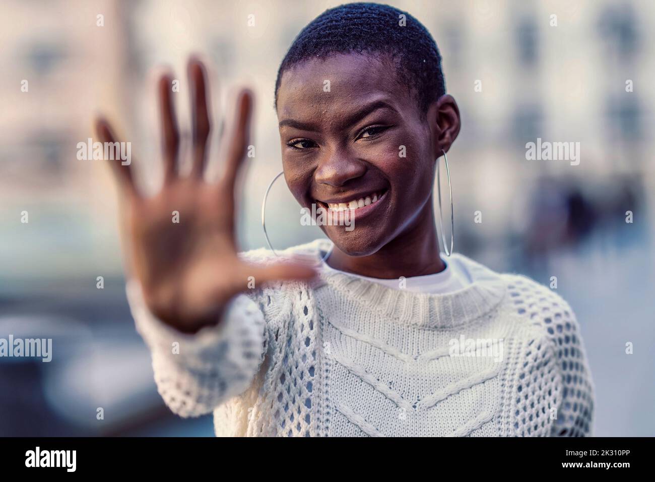 African woman stop road hi-res stock photography and images - Alamy