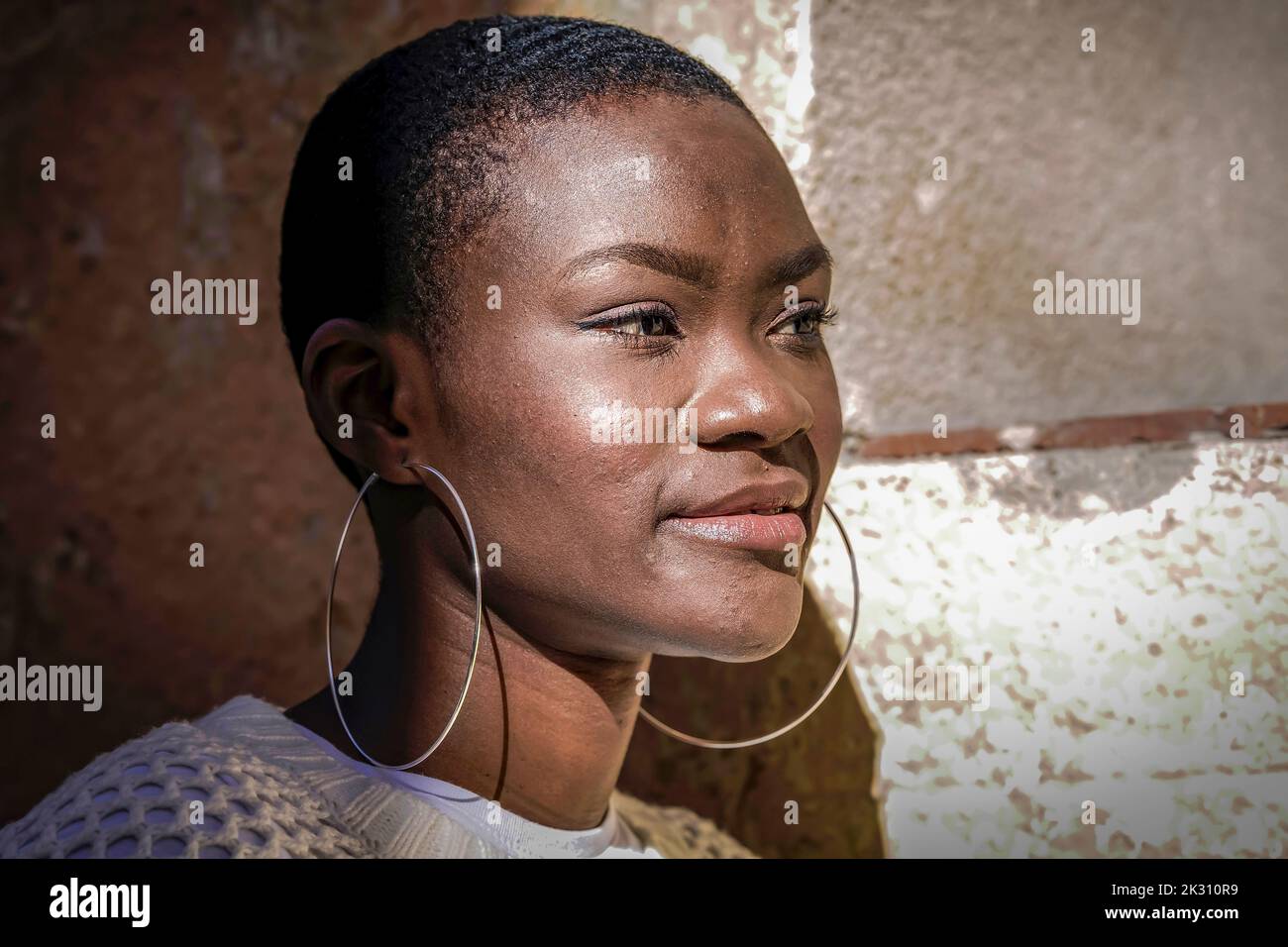 Short hair hotsell and hoop earrings