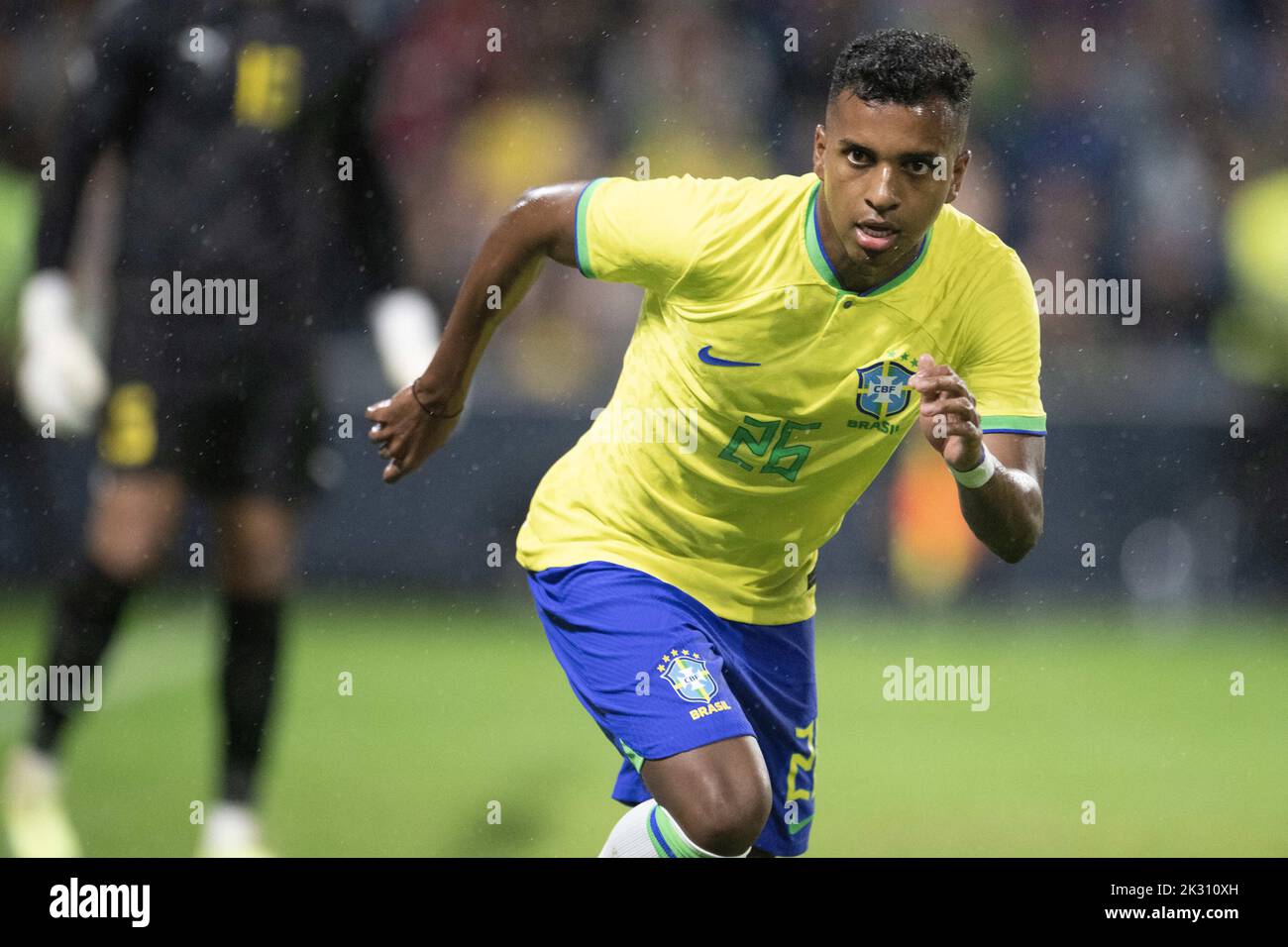 Le Havre, France. 24th Sep, 2022. Rodrygo Silva de Goes of Brazil in action during the International Friendly match between Brazil and Ghana at Stade Oceane, on September 23, 2022 in Le Havre, France. Photo by David Niviere/ABACAPRESS.COM Credit: Abaca Press/Alamy Live News Stock Photo
