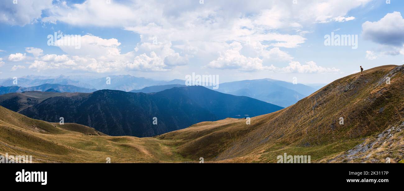 Hiker standing top mountain hi-res stock photography and images - Alamy
