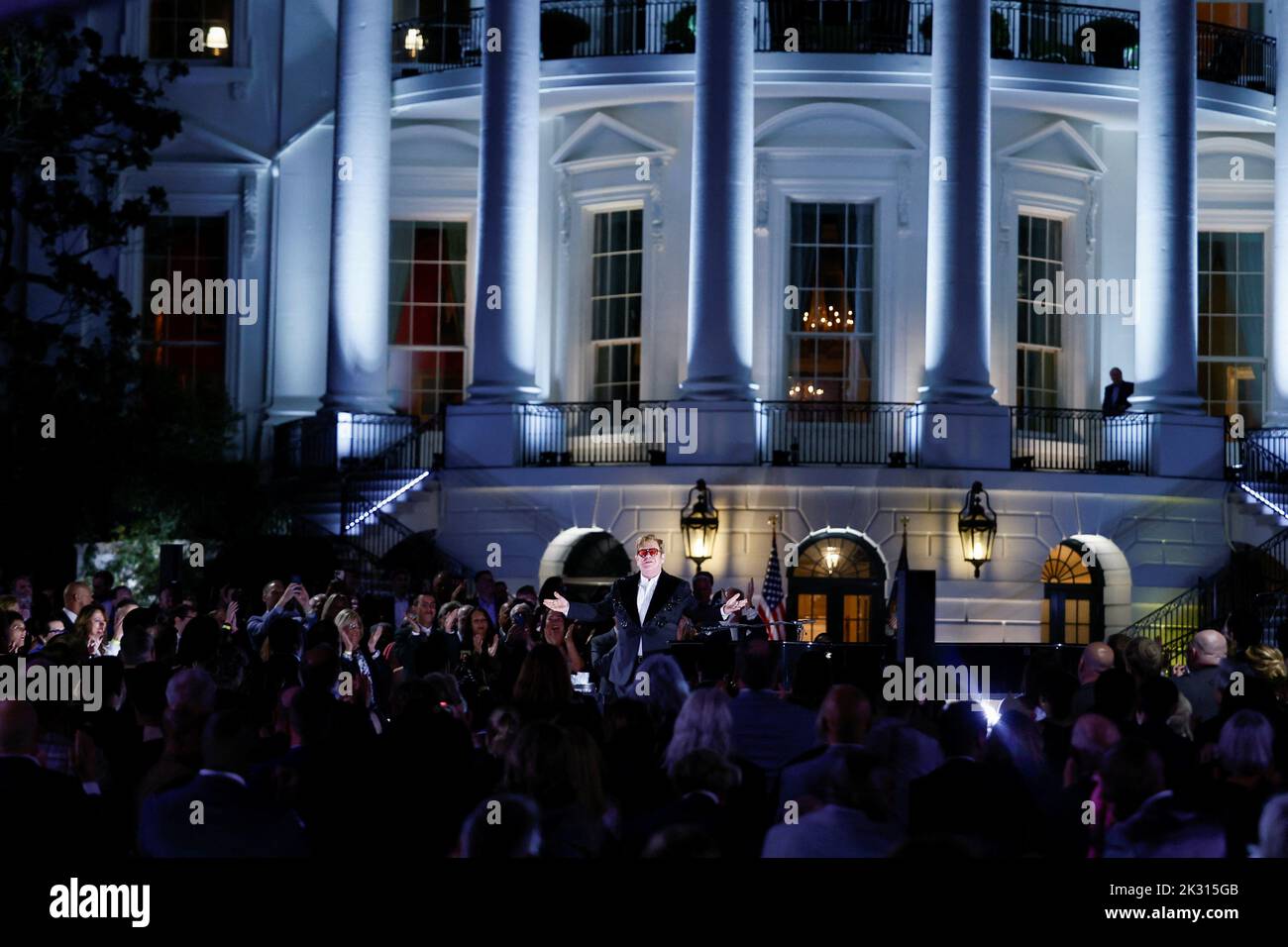 British rocker Elton John performs at the White House in Washington, U.S., September 23, 2022. REUTERS/Evelyn Hockstein Stock Photo