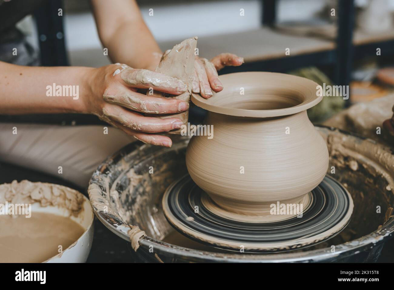 Preparation of Clay for Pottery by Hand Stock Image - Image of potter,  molding: 170265425