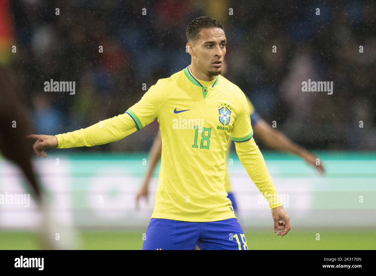 Le Havre, France. 24th Sep, 2022. Antony of Brazil in action during the International Friendly match between Brazil and Ghana at Stade Oceane, on September 23, 2022 in Le Havre, France. Photo by David Niviere/ABACAPRESS.COM Credit: Abaca Press/Alamy Live News Stock Photo