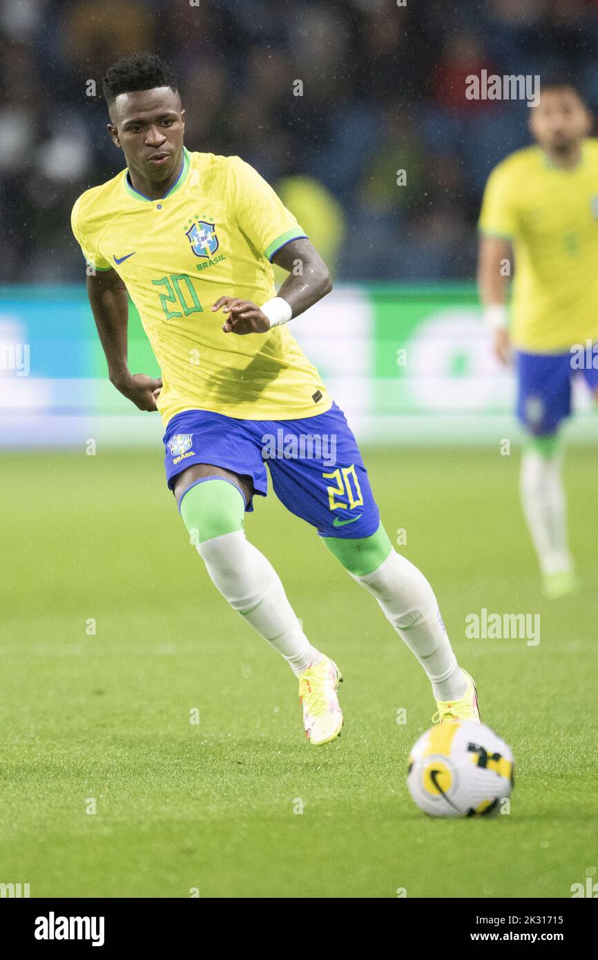 Le Havre, France. 24th Sep, 2022. Vinicius junior of Brazil in action during the International Friendly match between Brazil and Ghana at Stade Oceane, on September 23, 2022 in Le Havre, France. Photo by David Niviere/ABACAPRESS.COM Credit: Abaca Press/Alamy Live News Stock Photo