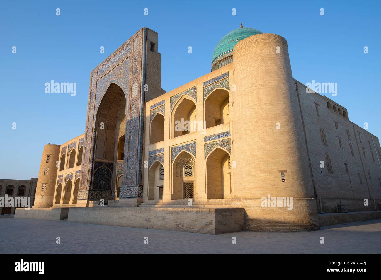 Medieval Miri-Arab madrasah on a sunny morning. Tashkent, Uzbekistan Stock Photo
