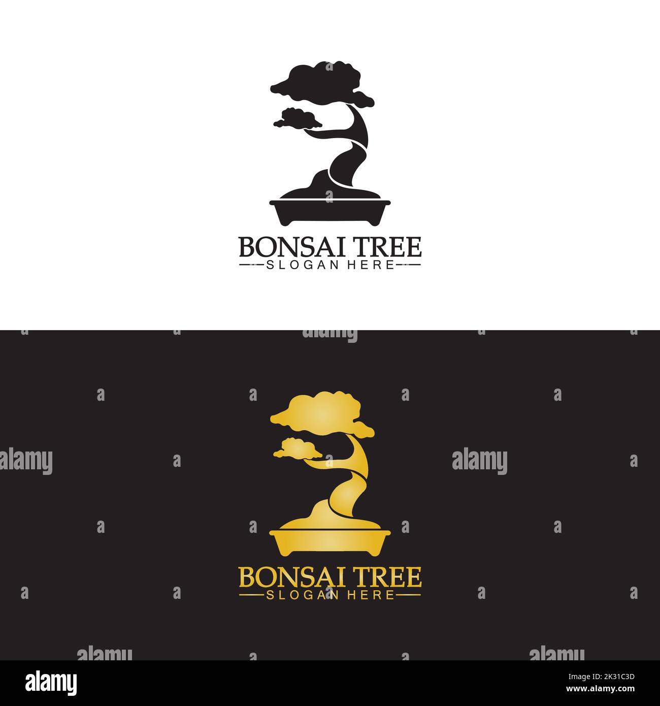 Bonsai logo design silhouette icon vector Stock Vector Image & Art Alamy