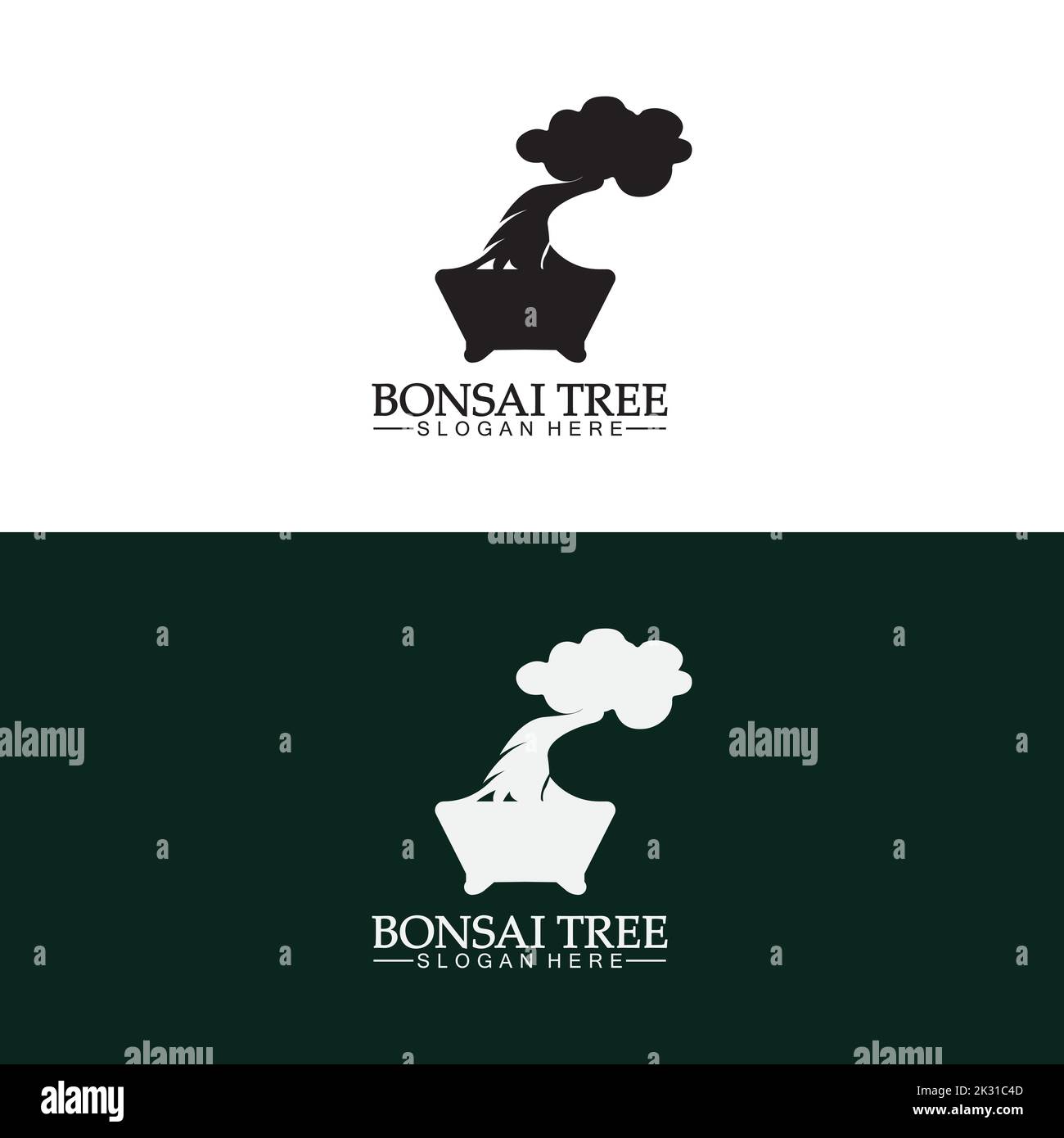 Bonsai logo design silhouette icon vector Stock Vector Image & Art Alamy