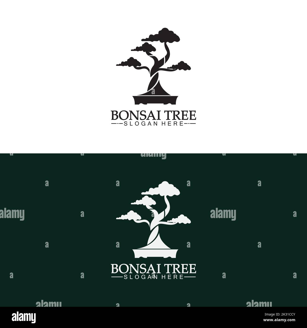 Bonsai logo design silhouette icon vector Stock Vector Image & Art Alamy