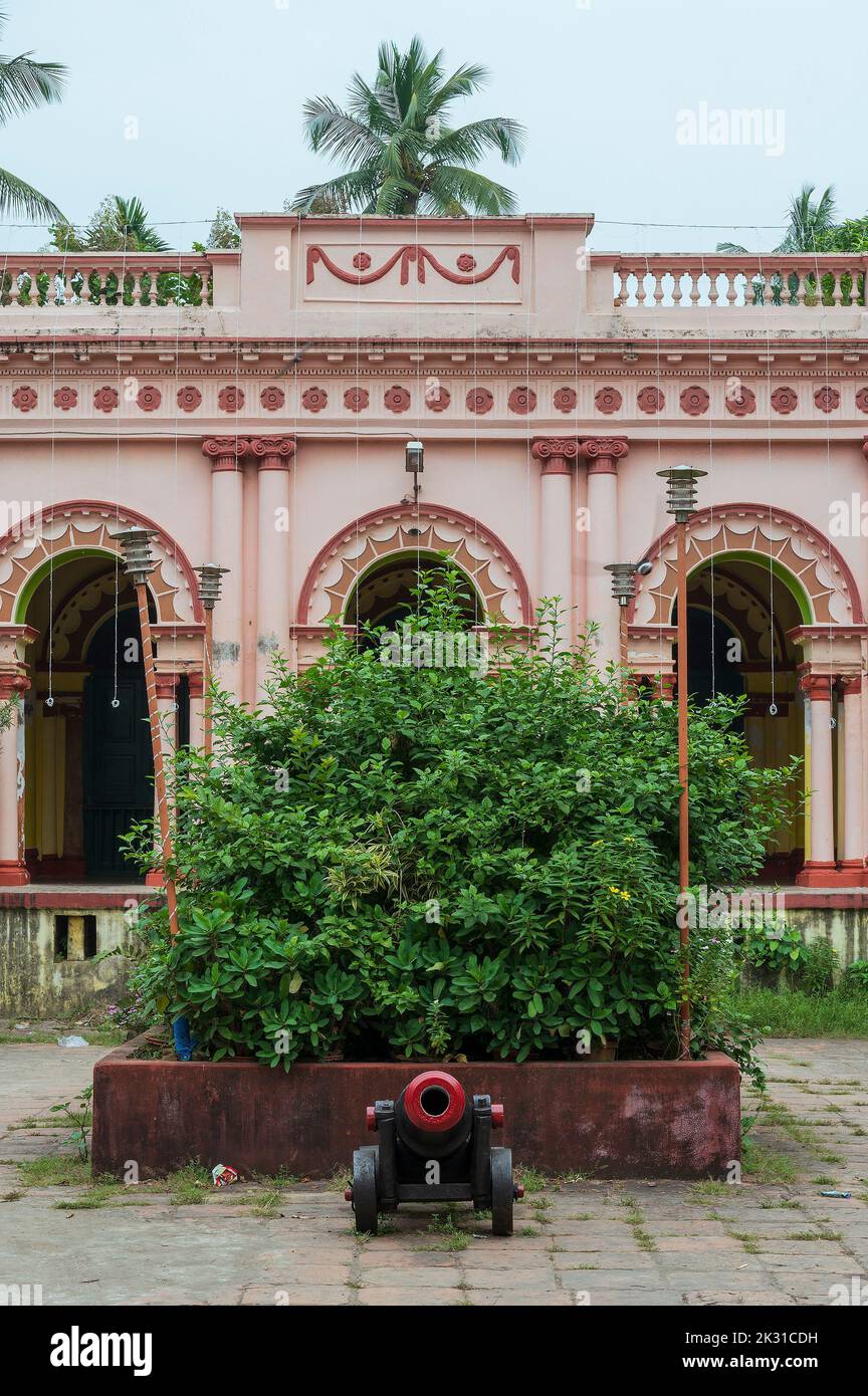 Howrah, West Bengal, India - 26th October 2020 : Shib Mandir, temple for worshipping lord Shiva , of Andul Rajbarhi , a palace or rajbari near Kolkata Stock Photo