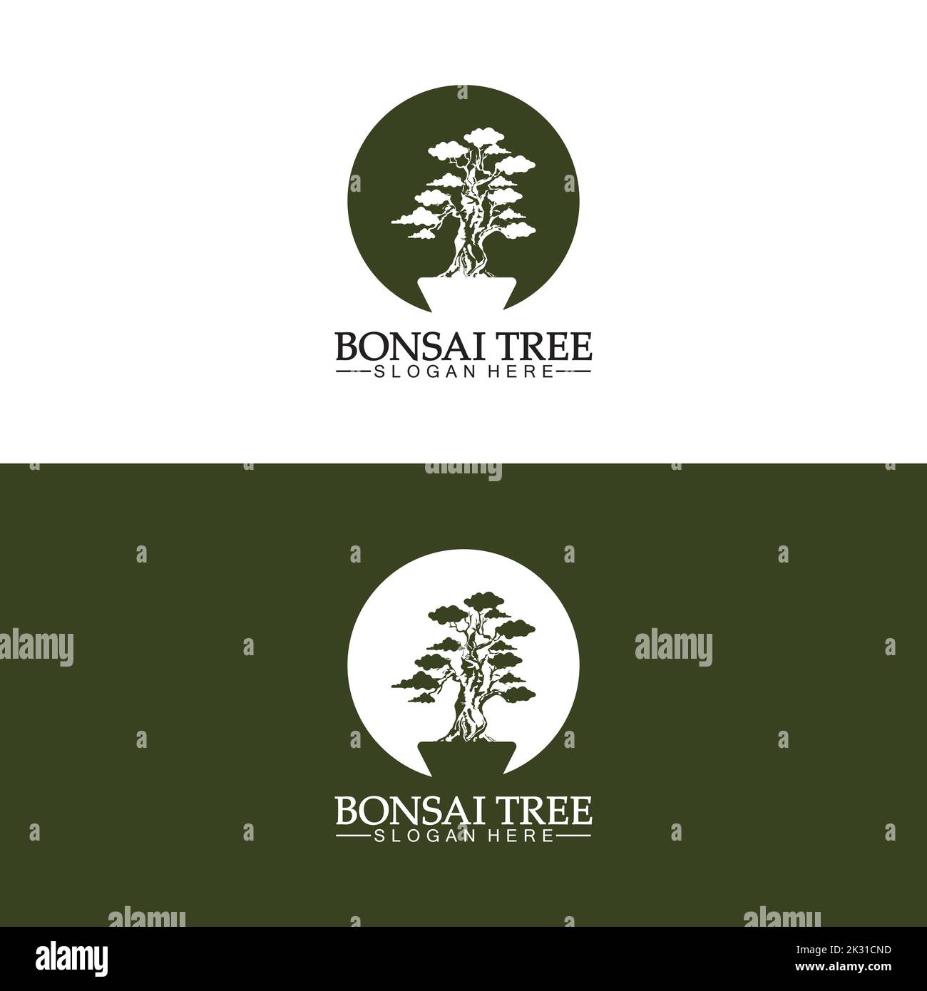 Bonsai logo design silhouette icon vector Stock Vector Image & Art Alamy