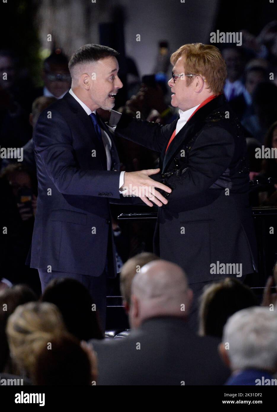 Washington, United States . 23rd Sep, 2022. Elton John greets husband