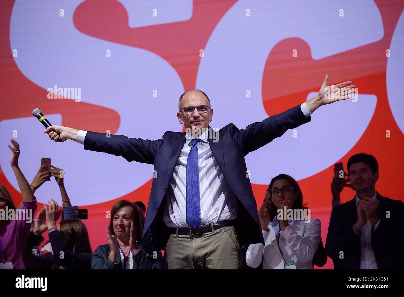 Rome Italy 23rd Sep 2022 Enrico Letta Leader Of The Democratic