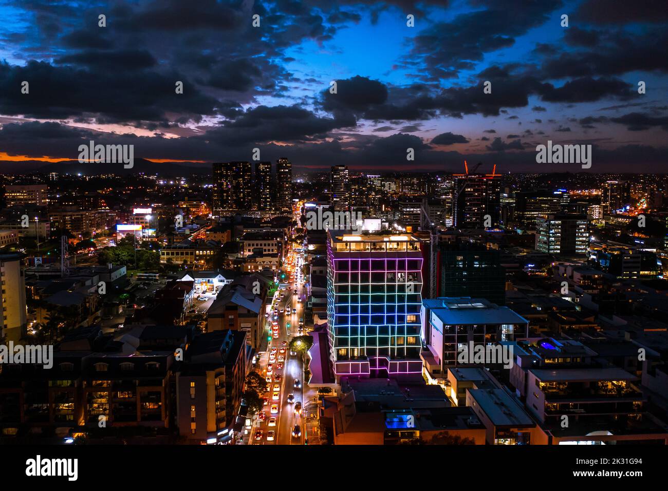 Brisbane city lights at night Stock Photo