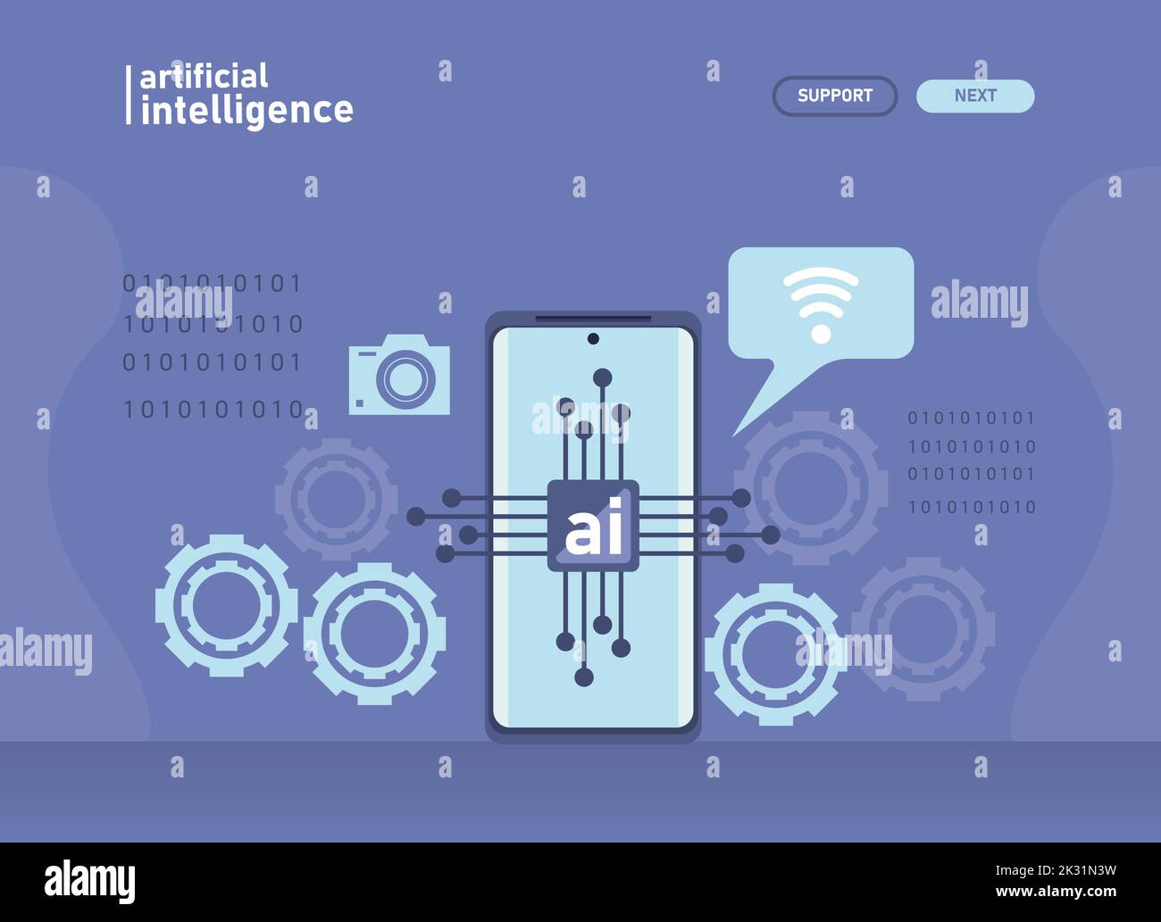 Ai processor smartphone vector hi-res stock photography and images - Alamy