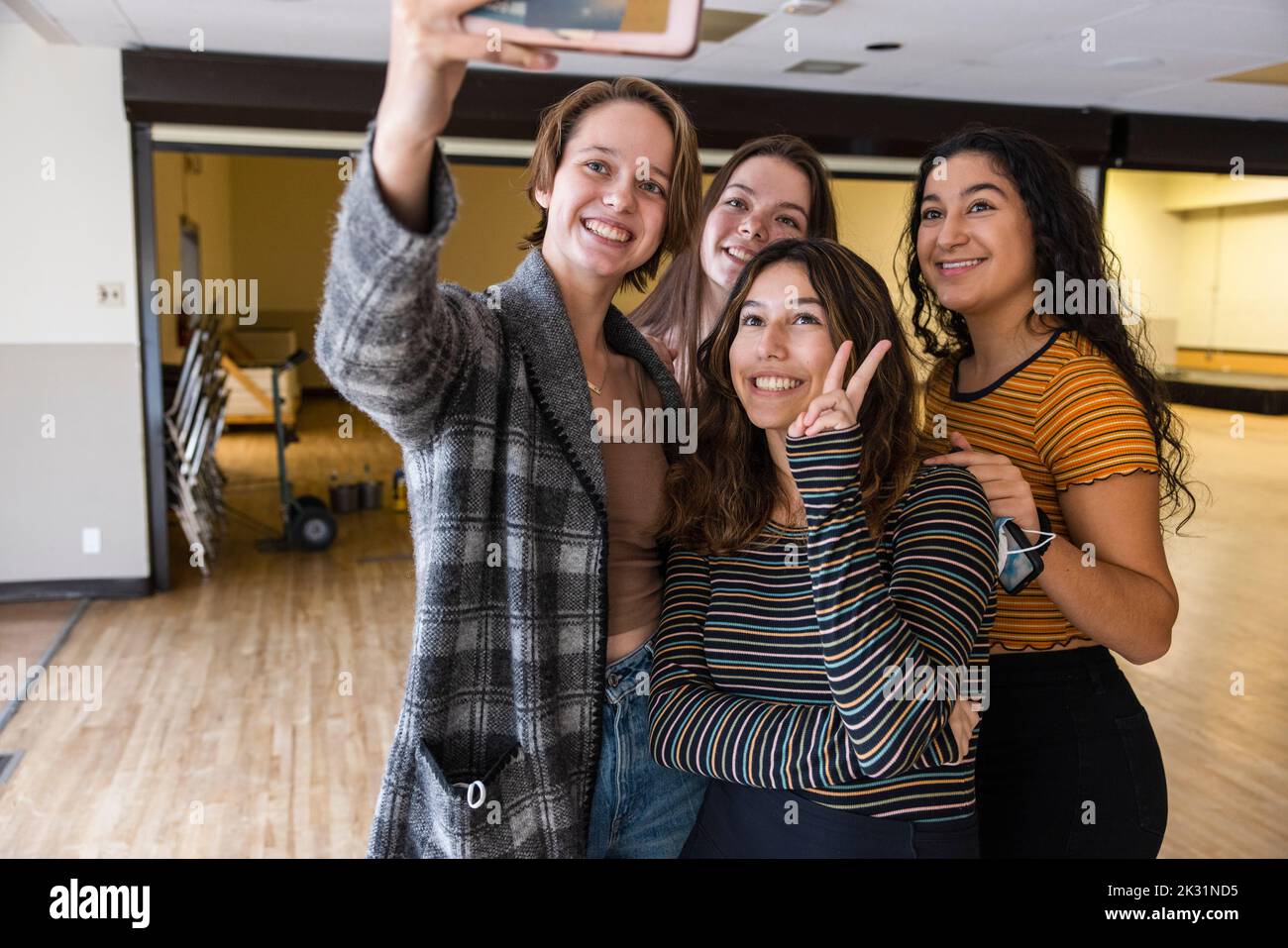 Pretty High School Girls Selfie