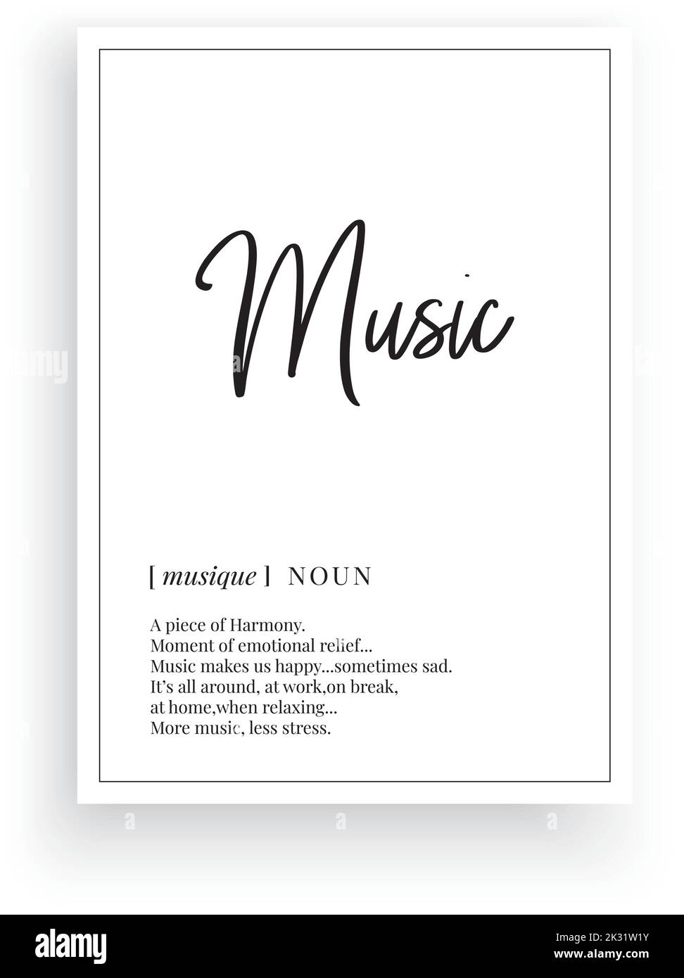 Music, vector. Minimalist modern poster design. Motivational