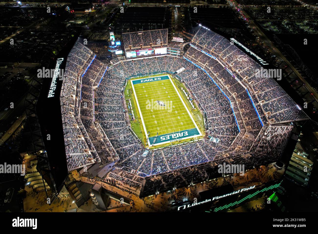 Aerial View of Lincoln Financial Field Monday Night Football Stock Photo