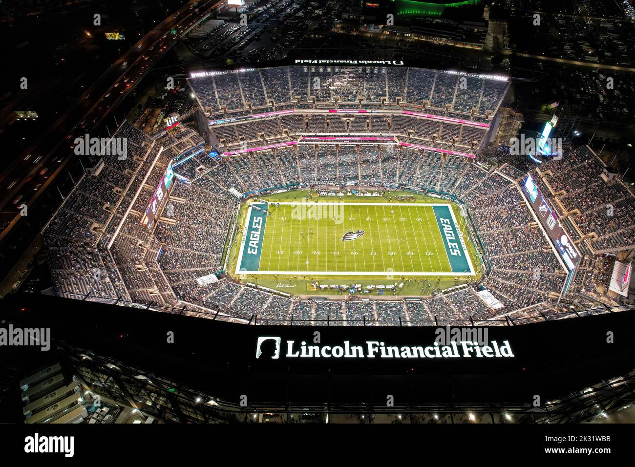 Aerial View of Lincoln Financial Field Monday Night Football Stock Photo