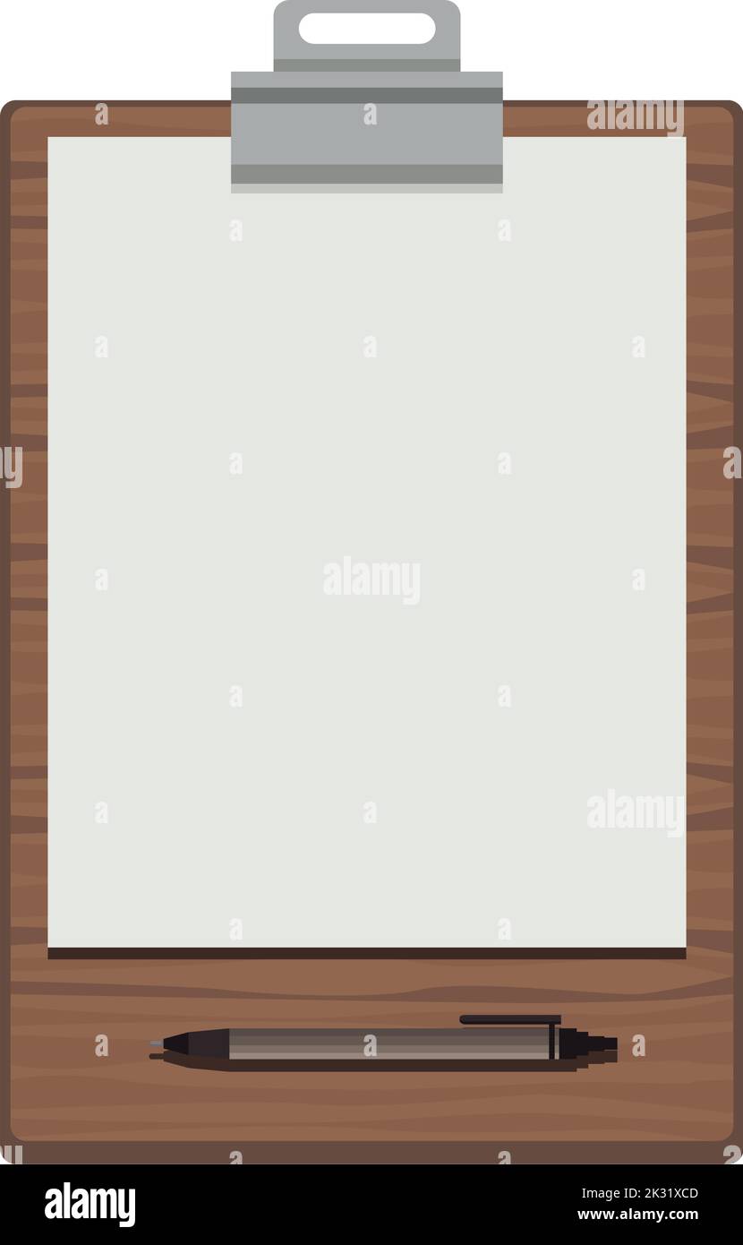 wooden clipboard and pen Stock Vector Image & Art - Alamy