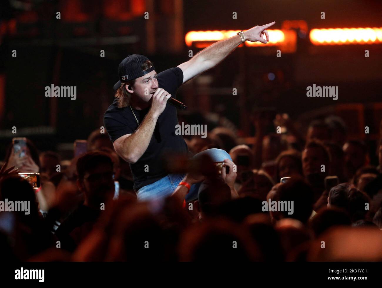 Morgan Wallen performs during the first day of the iHeartRadio Music Festival 2022 at T-Mobile Arena in Las Vegas, Nevada, U.S. September 23, 2022. REUTERS/Steve Marcus Stock Photo