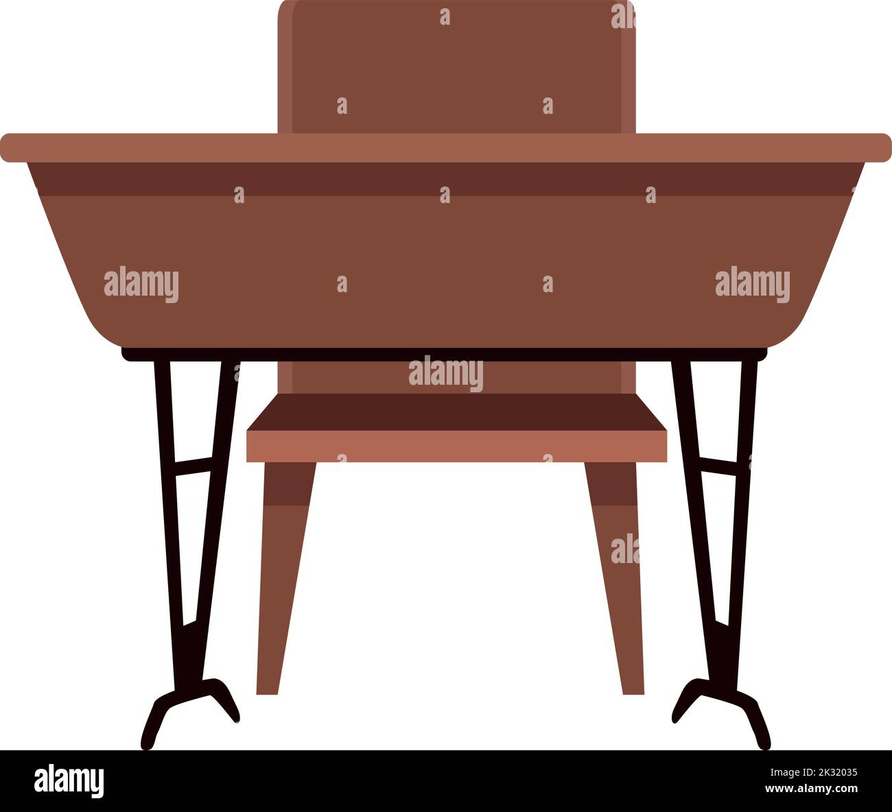 wooden school desk front Stock Vector Image & Art Alamy