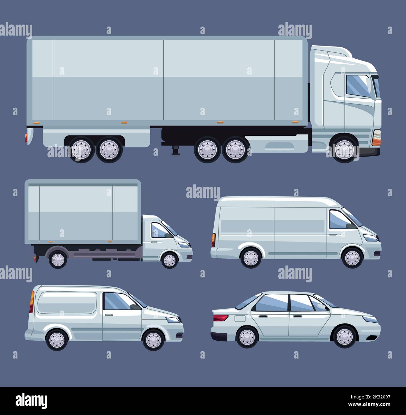 five white vehicles mockup Stock Vector Image & Art - Alamy