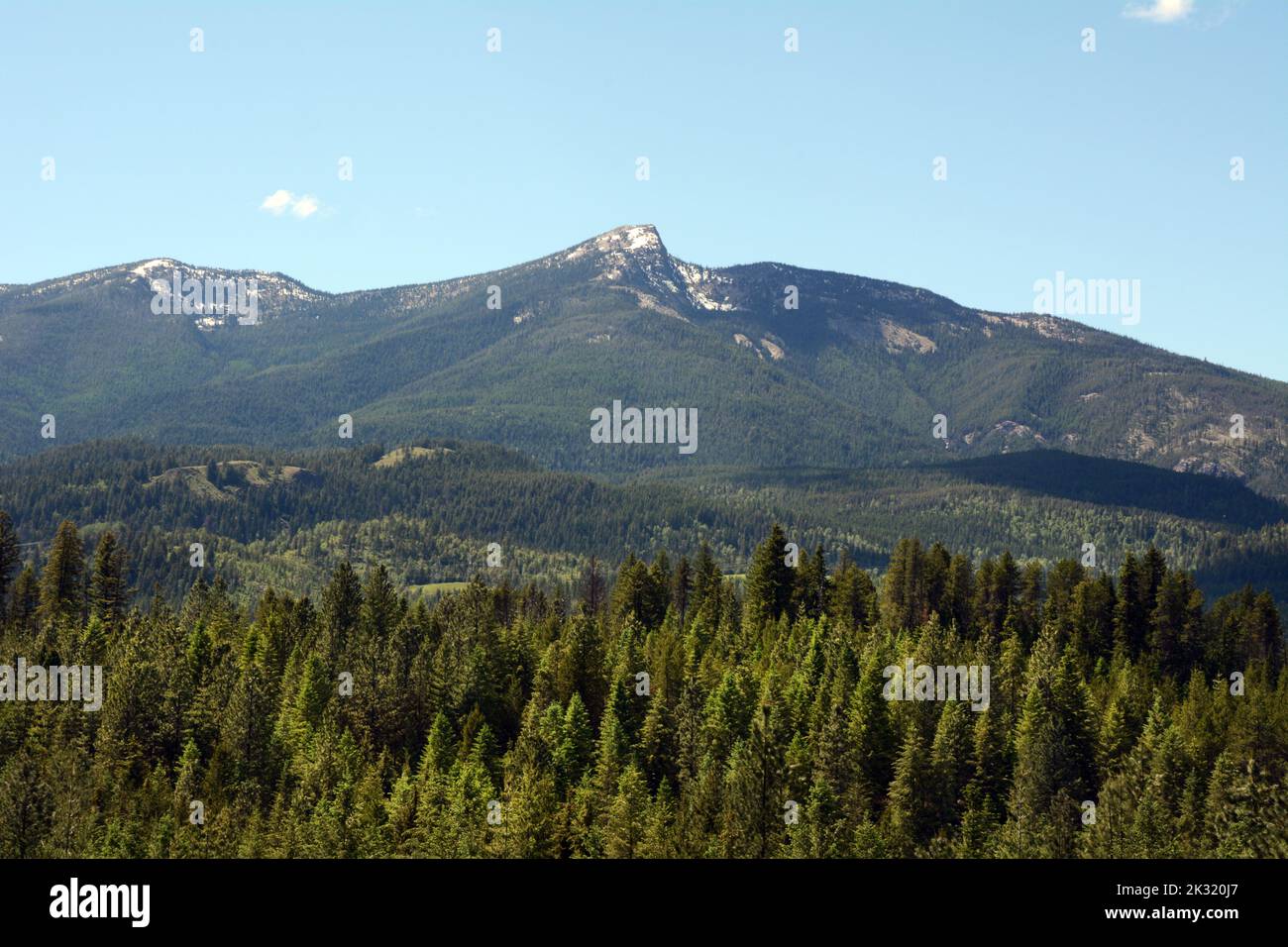 Hooknose Mountain, in the Selkirk Range and Colville National Forest, in Pend-Oreille County, northeastern Washington State, United States. Stock Photo
