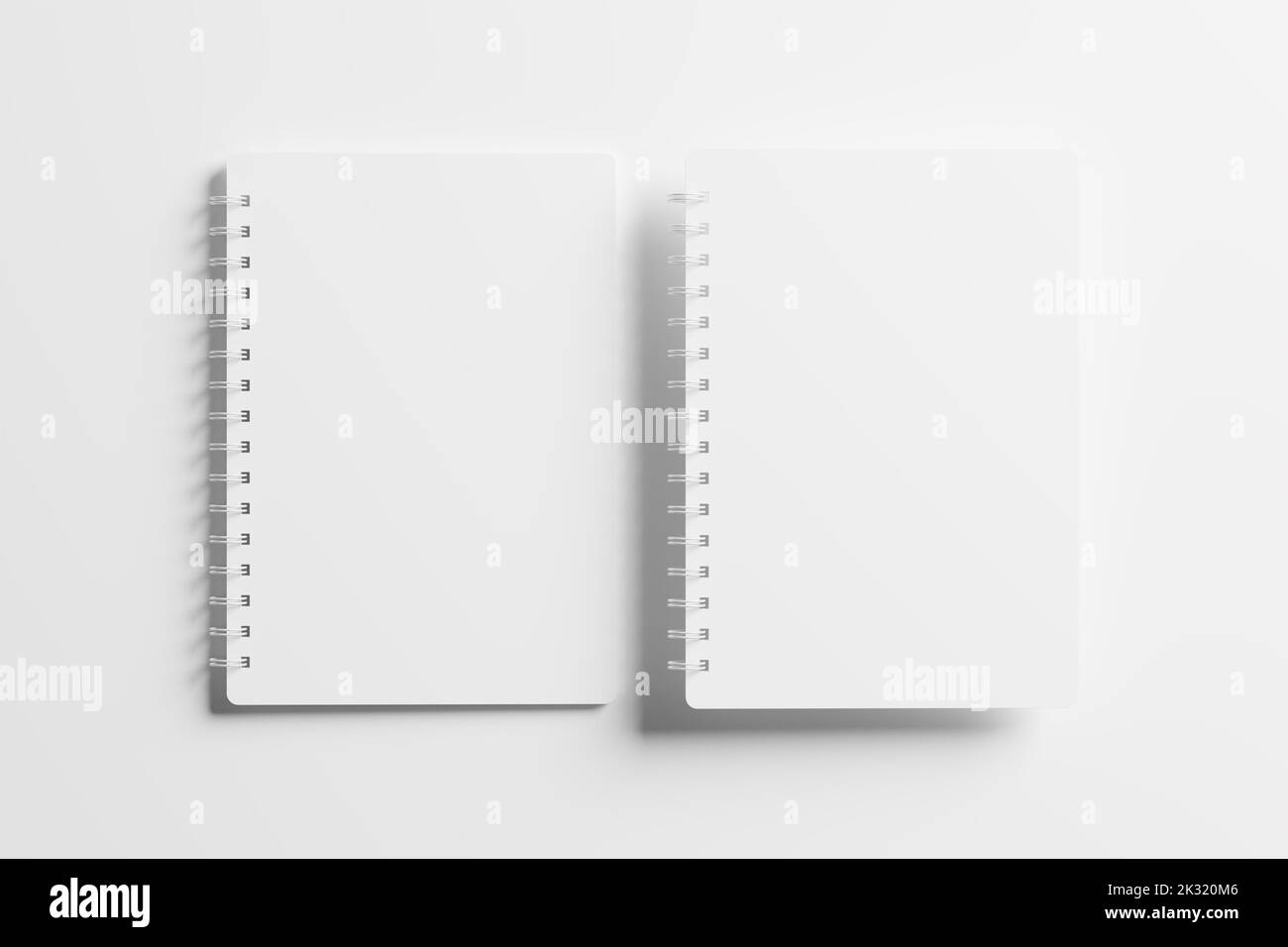 Notebook Rounded A4 A5 Rounded Corner Spiral Notebook 3D Rendering White Blank Mockup ...