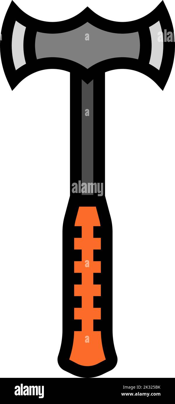 double bit axe weapon color icon vector illustration Stock Vector Image