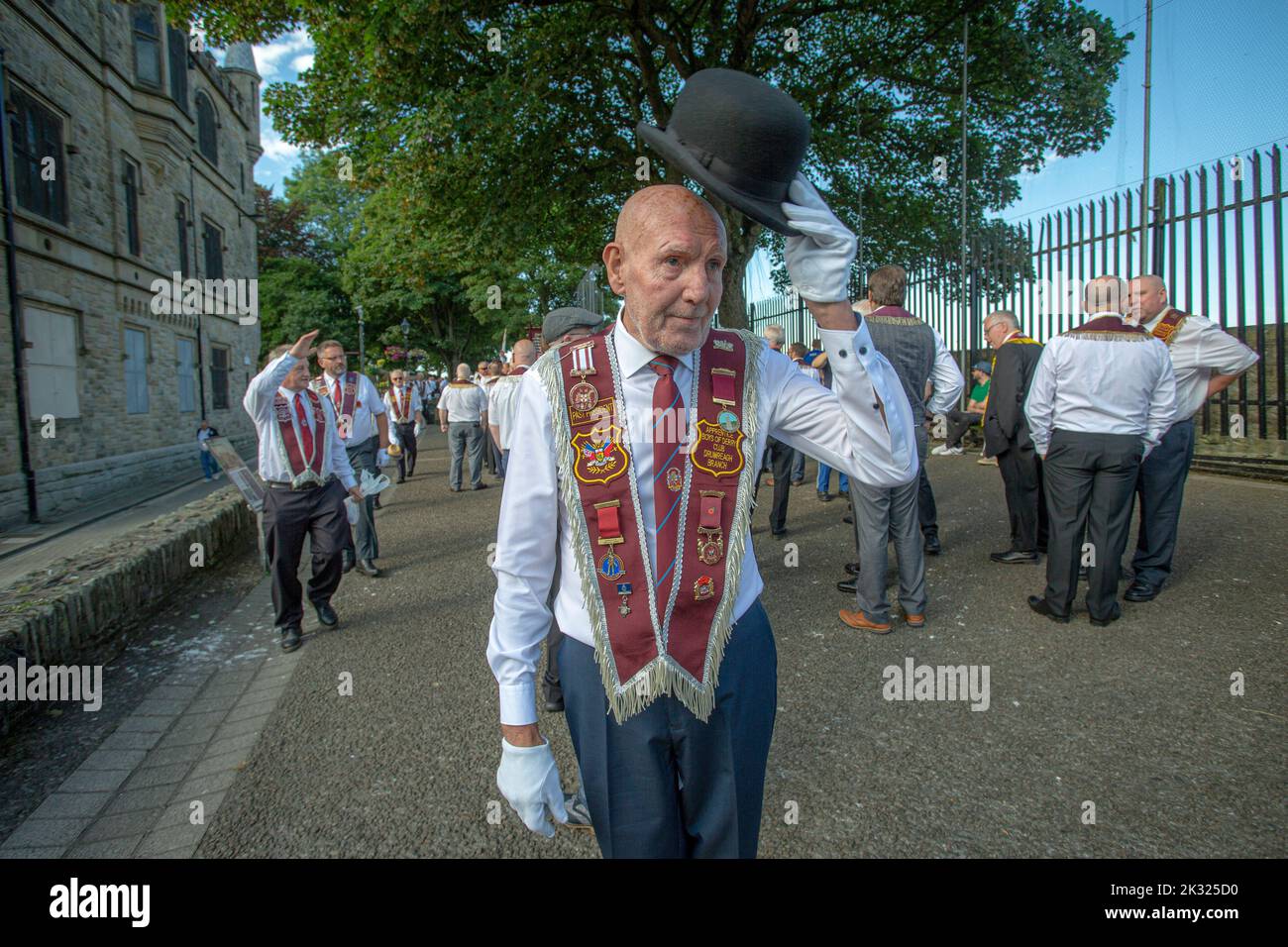 13 August 2022, Londonderry. 10,000 Apprentice Boys of Derry and 120 bands took part in the annual Relief of Derry parade, the largest Loyal order par Stock Photo