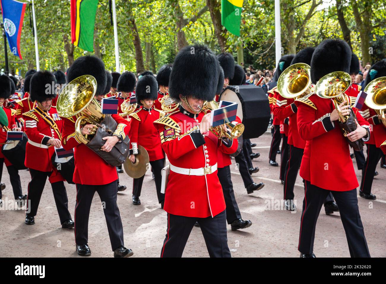 Queen Elizabeth II funeral procession in London following the Queen's death, England, United Kingdom Stock Photo