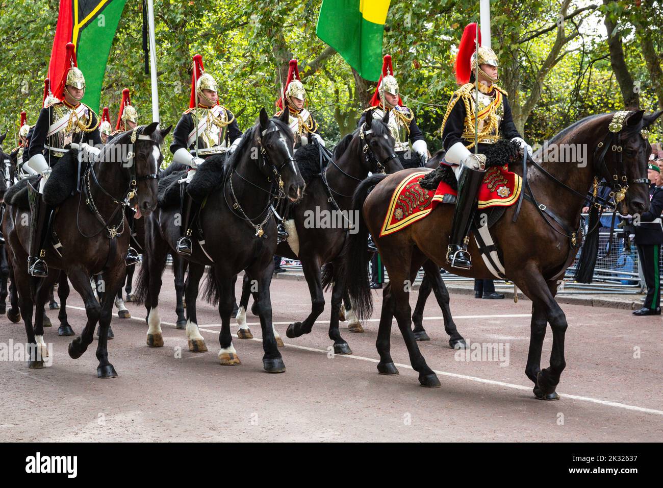 Queen Elizabeth II funeral procession in London following the Queen's death, England, United Kingdom Stock Photo