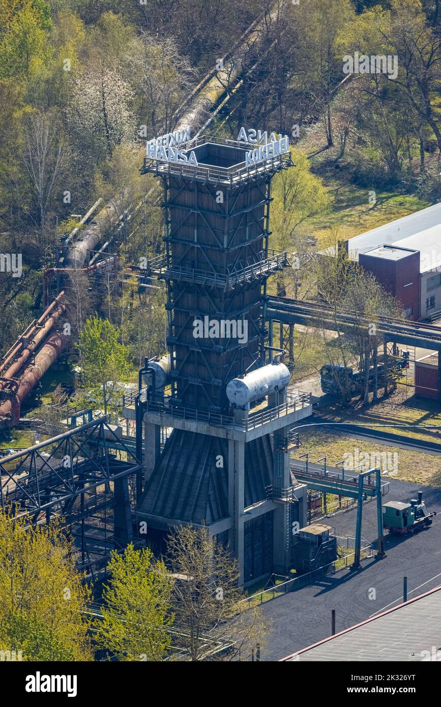 Aerial view, industrial monument coking plant Hansa, Huckarde, Dortmund, Ruhr area, North Rhine-Westphalia, Germany, DE, Monument, Europe, Industrial Stock Photo